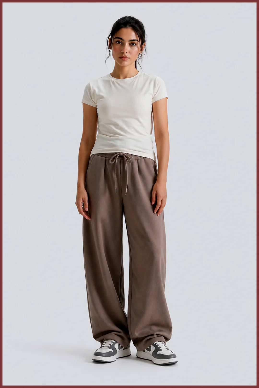 Fitted Crew Neck basic Tees for women